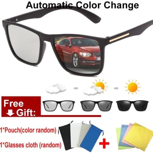 Photochromic Polarized Sunglasses Men Driving Chameleon Glasses Male Color Changing Sun Glasses Driver Safty Goggles UV400 E193