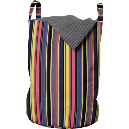 Modern Laundry Basket Geometric Stripes Lines Vertical Art Organizer for Clothes Underwear Socks Toys Wash Bag & Home Storage
