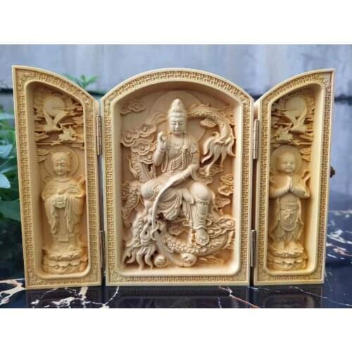 Thousand-hand Guanyin Prajna jackfruit many heart shrine carry safety |wood | |tibet