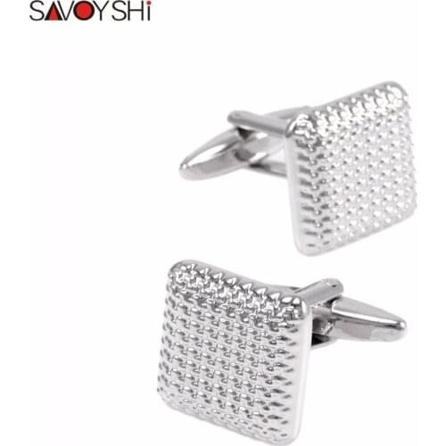 SAVOYSHI Fashion Men Suit Cufflinks for mens High quality Square Shirt Cuff buttons Men jewelry Wedding Gift