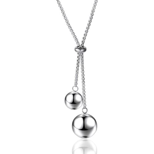 OUFEI Long Pendant Necklace Steel Ball Stainless Steel Woman Vogue 2019 Sweater Chain Fashion Jewelry Accessories Choker
