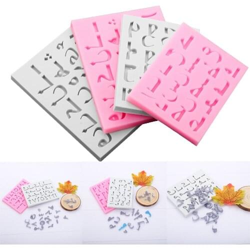 1PCS Arabic Letters Epoxy Resin Silicone Mold Fondant Silicone Casting Molds For DIY Crafts Cake Decorating Tools Accessoires