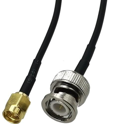 1pcs RG174 BNC Male Plug to SMA Male Plug RF Coaxial Connector Pigtail Jumper Cable New 4inch~5M