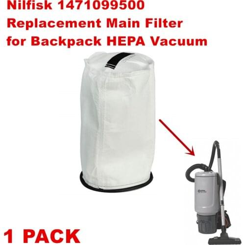 1 PACK Nilfisk 1471099500 Replacement Main Filter dust cloth bag for Backpack GD 5 back Vacuums HEPA filter