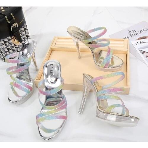 2020 New Arrival Colorful Summer Sandals Golden/Silver 12cm High heels Sandals shoes woman big size women Platform Sandals