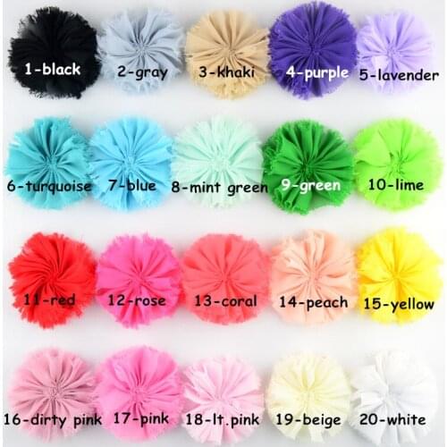 30 pcs/lot , 8 cm frayed ballerina chiffon flowers , chiffon shabby flowers DIY apparel hair headwear accessories Supplies