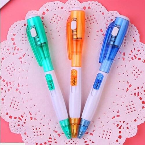 500pcs/lot cute creative office stationery with new flashlight multi-function ballpoint pen school office supplies