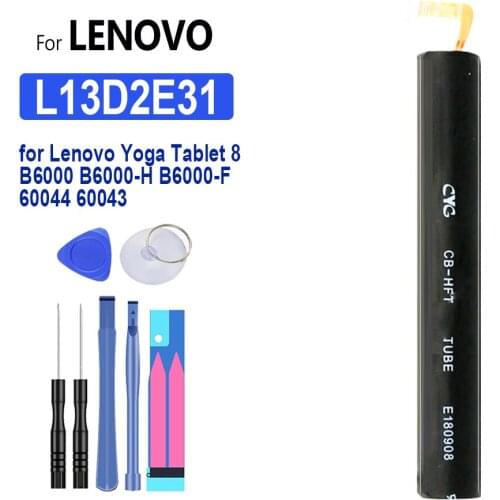 6000mAh Battery L13D2E31 L13C2E31 for Lenovo Yoga Tablet 8 B6000 B6000-H B6000-F 60044 60043