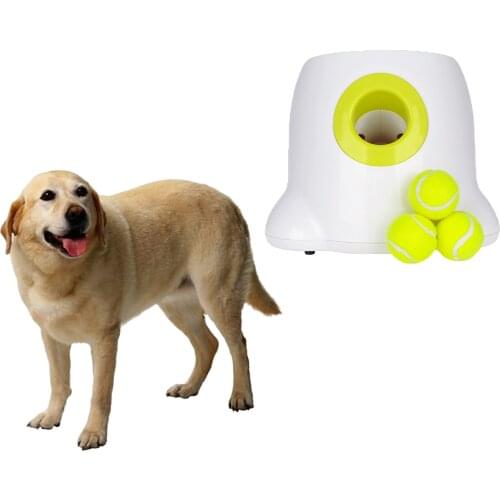Interactive Dog Automatic Ball Launcher, Tennis Ball Throwing Machine for Small, Medium and Large Size Dogs, 3 Balls Included