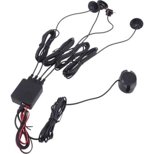 Beler Car Universal Adjustable Flat Parking Sensors Reverse Backup Radar Kit w/Buzzer Alarm Gray 20-200mA 40KHz