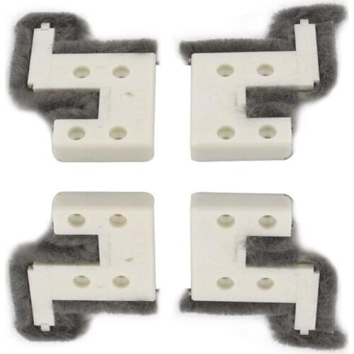 F92B 4pcs Sliding Window Buffer Block Up and Down Track Sealing Wind-proof Brush Strip Door Sound Insulation Pad
