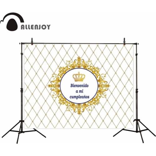 Allenjoy background for photo studio royal blue prince crown birthday decor backdrop photocall for a photo shoot photobooth