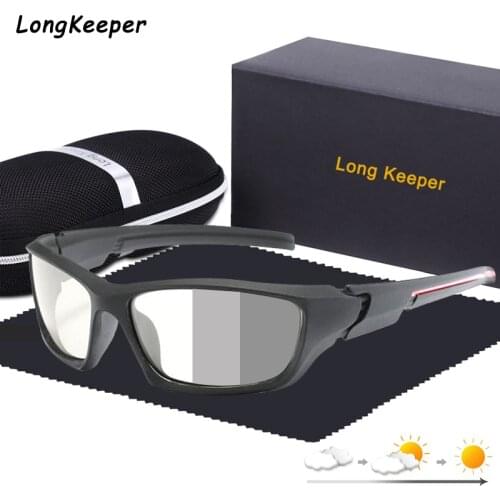 Men Photochromic Sunglasses Matte Black Sports Goggles Chameleon Eyewear Women Color Changing Polarized Driving 2020 Sun Glasses