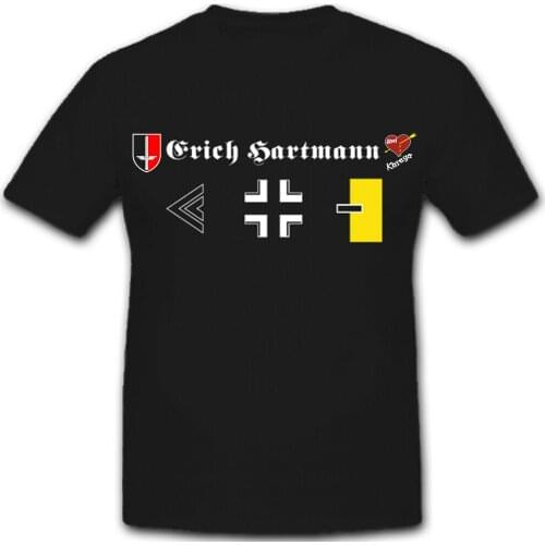 Erich Hartmann Bubi Jagdflieger Luftwaffe Bundeswehr Pilot T-Shirt. Summer Cotton O-Neck Short Sleeve Mens T Shirt New S-3XL