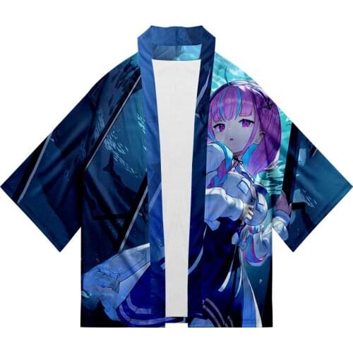 HOLOLIVE VTuber minato aqua 3D Summer Holiday Women/Men Three Quarter Sleeve Sexy Style Blouse Kawaii Style Fashion Kimono