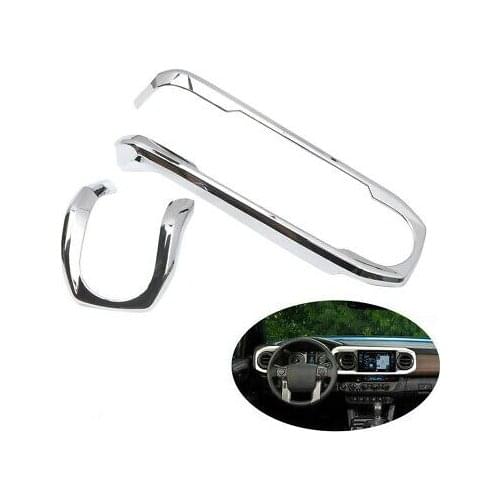 Chrome Inner Dashboard Console Cover Trim 2pcs For Toyota Tacoma N300 2016-2020