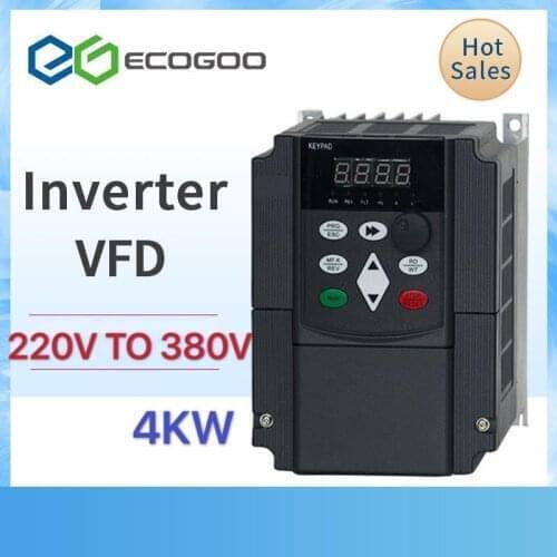 4kw 220V to 380V VFD AC Frequency Inverter Single Phase Input 3 Phase Output Drives Frequency Converter