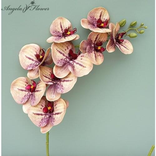 Classical Big Branch 9 Heads 98cm 3D Printing Phalaenopsis Artificial Flower Orchid Wedding Props Home Decor Flower Photo Props