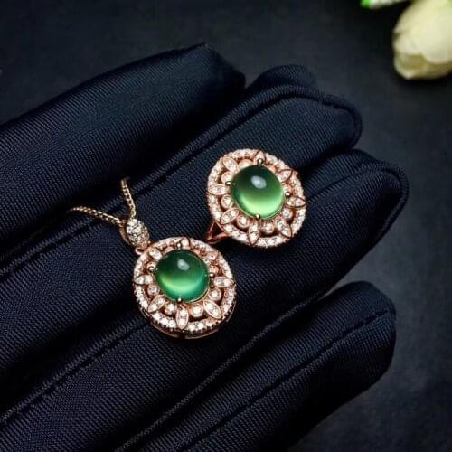 Natural grape stone set, crystal clean, warm and icy, 925 sterling silver, natural gem store