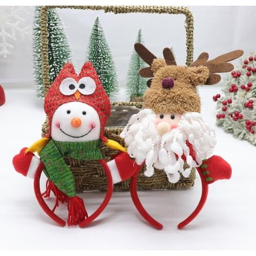 Cute Christmas Headband Snowman Old Man Decorations Gifts Hair Clips Antler Headbands New Year Decoration Santa Headband