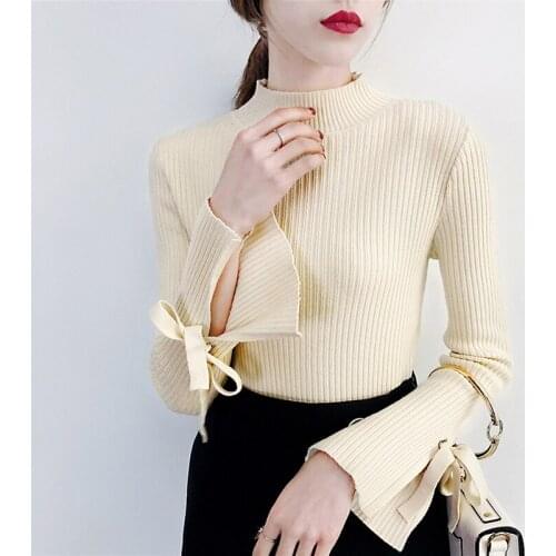 DASSWEI Fashion Womens Knitted Sweater 2019 New Autumn Winter Long Sleeve Solid Sweater Turtleneck Female Slim Pullover Jumper
