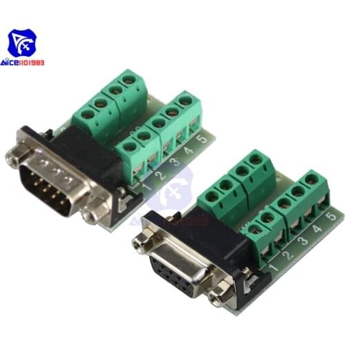 Diymore Female/Male RS232 Serial to Terminal DB9 Connector Module