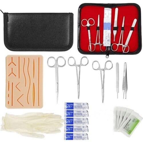 26 In 1 Skin Suture Training Kit Silicone Pad Needle Scissors Soft Easy To Operate Teaching Resource Kit
