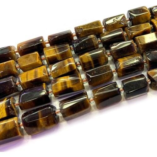 Natural Yellow Tiger Eye Stone Beads Column Barrel Spacer DIY Loose Beads For Jewelry Making Beads Accessories Women Necklace