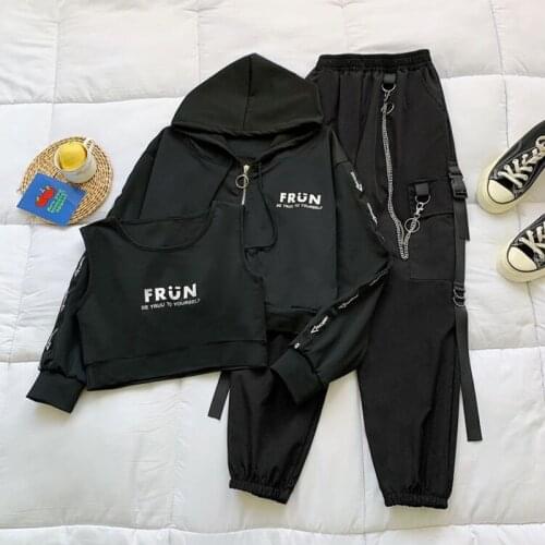 Autumn High Waist Streetwear Cargo Pants Women Harajuku Loose Joggers Women 2 Piece Suits Harem Pants Women Casual Trousers