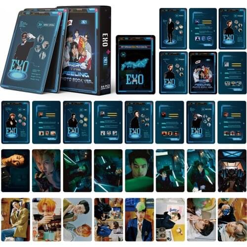 54pcs/set Kpop EXO Lomo Cards DON'T FIGHT THE FEELING Game 2021 season Greeting Photocards New photo album