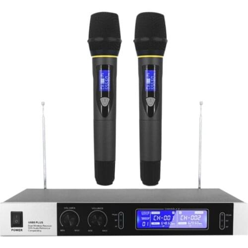 Professional Handheld U Stage Wireless Microphone Handheld Microphone KTV Microphone Wireless Microphone(US Plug)