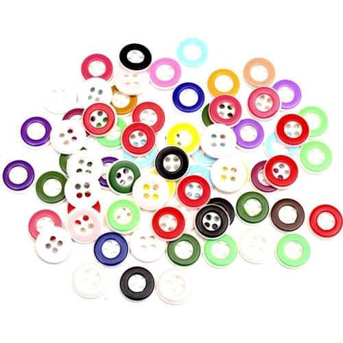 200cs Mixed Round Resin Sewing Buttons For Clothing Flatback Cabochon Scrapbooking Crafts Bouton Decoration Diy Accessories