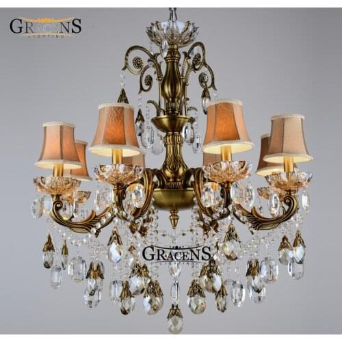 Luxury Classic Crystal Chandelier Light Fixture Maria Theresa Crystal Luste Clear Color For Living Room