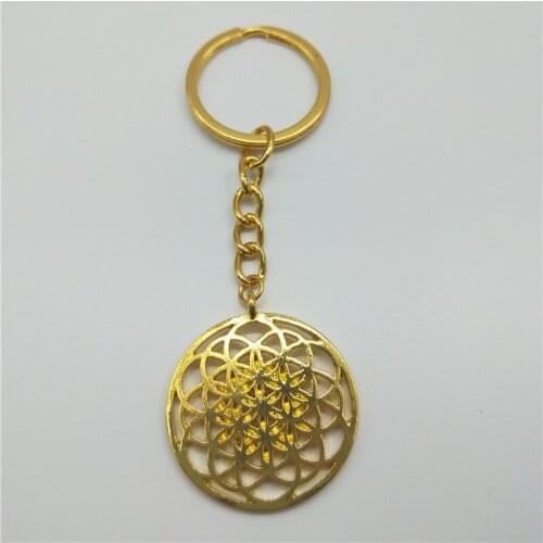 Seed Of Life Keychain Geometric Pendant Sacred Geometry Flower of life Keychain & pendants Graducation Jewellery