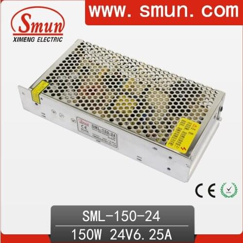 SMUN Economic 150W 24Vdc 6A Single Output Switching Power Supply 220v input For LED Usage