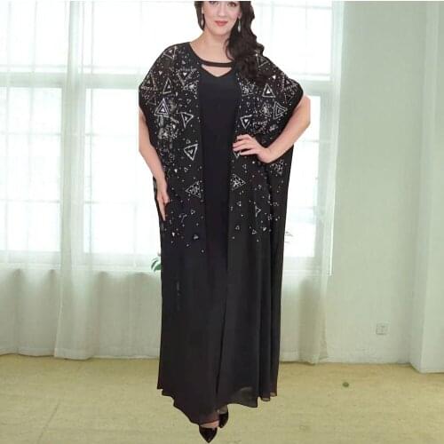 Stylish Batwing Sleeve Dress Women Summer Sundress 2021 Maxi Dresses Vestidos Female High Waist Casual Robe Plus Size