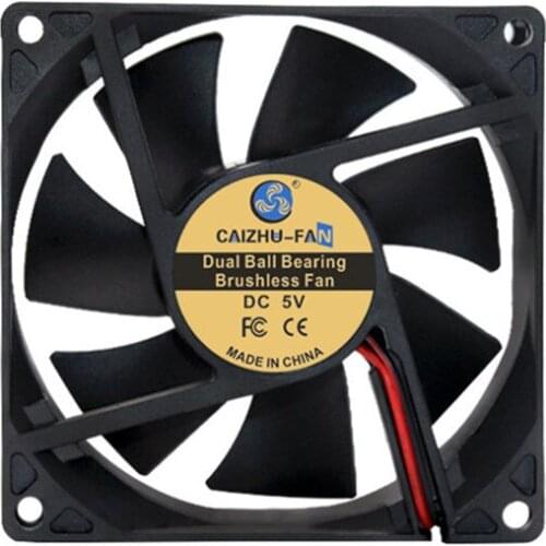 Dual Ball Bearing DC5V 12V24V 80MM CPU Fan 8025 80*80*25MM 8*8*2.5CM Cooling Fan Inverter Fan 2pin