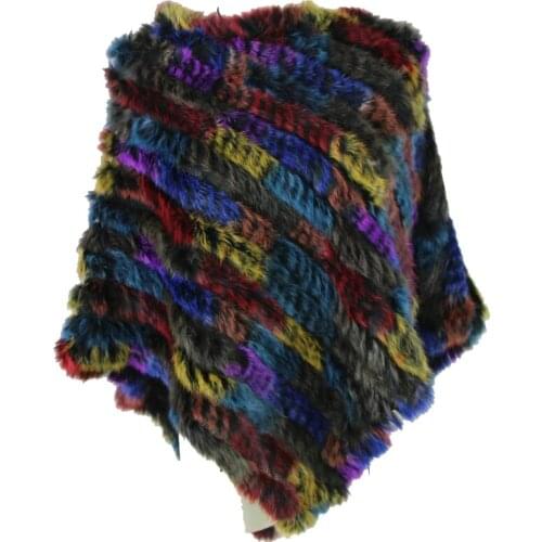 Natural rabbit fur poncho winter 2019 women new fashion knit genuine cloak fur shawl, wholesale and retail with free shipping