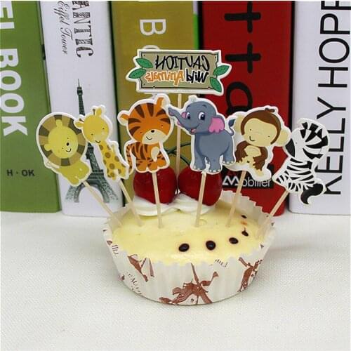 1 set 21/24Pcs Cartoon Comic Party Cupcake Toppers Picks Kids Children Birthday Party Decoration Baby Shower Supplies Gift