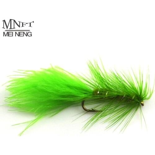 MNFT 10PCS Wooly Bugger Olive Body Green Fishing Flies Trout Steelhead Long Shank Fly Tying 10# Hooks