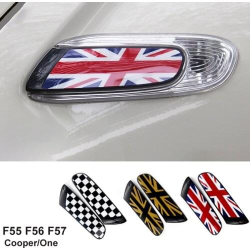 2pcs Union Jack Exterior Side Fender Cover Signal Light Case Car Sticker Decoration for Mini Cooper One F55 F56 F57 Accessories