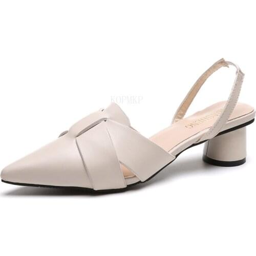 2021 Slingbacks Fashion Women Pumps Casual Sandals Summer Pointed toe High Heel Shoes Kopmkp Ladies Office Work Sandalias Shoes