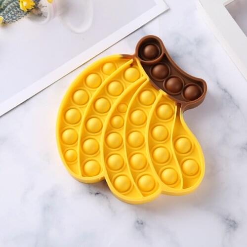 2021 Silicone Banana Push Bubble Sensory Anti-stress Relaxing Educational Fidget Autism Toys Stress Relief Interactive Game