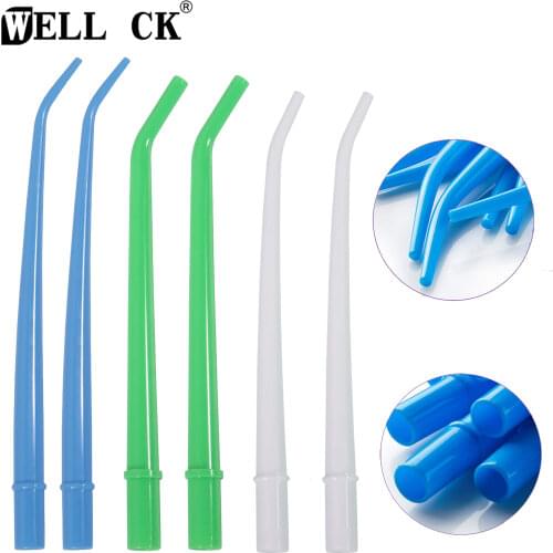 25pcs/Bag Dentistry Suction Tube 1/4" 1/8'' 1/16'' Odontologia Plastic Curved Tips Surgical Aspirator Dental Saliva Ejector