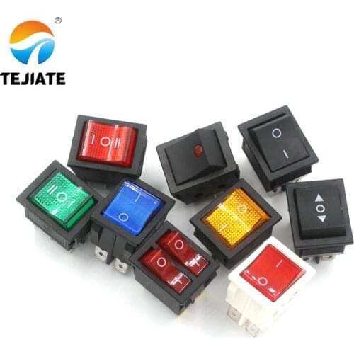 5PCS KCD4 Microswitch Electric Cooker Frying Pan Boat-type Toggle Switch Ship-type Seesaw 4/6 Feet 2/3 Gear Power Button Kit