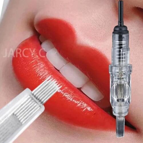 50pcs Can Mix Cartridge Tattoo Needle Microblading Eyebrow Tattoo dermograph Needles Permanent Makeup Cartridge Needles Tips