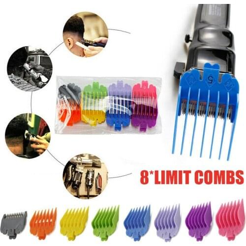 8PCS/Set Guide Combs for Clippers Trimmers Attachment Barbers ABS Limit Comb