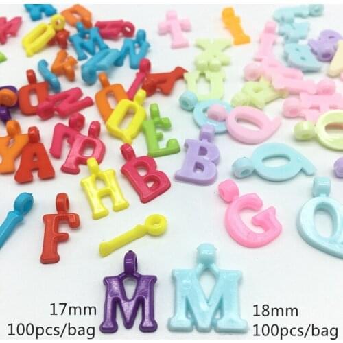 Meideheng acrylic candy hanging hole alphabet beads for Jewelry making Childrens enlightenment education 12*18mm 50pcs/bag