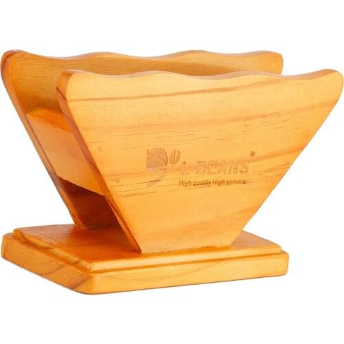 Bamboo Coffee Filter Paper Holder Fan Shape Coffee Filter Dispenser Rack