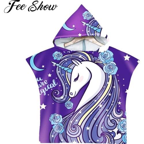 Kids Bath Towel Boys Girls Cute Cartoon Cloak Hooded Towel Wrap Children Beach Towels Swimming Bath Pool Quick Drying Bathrobe
